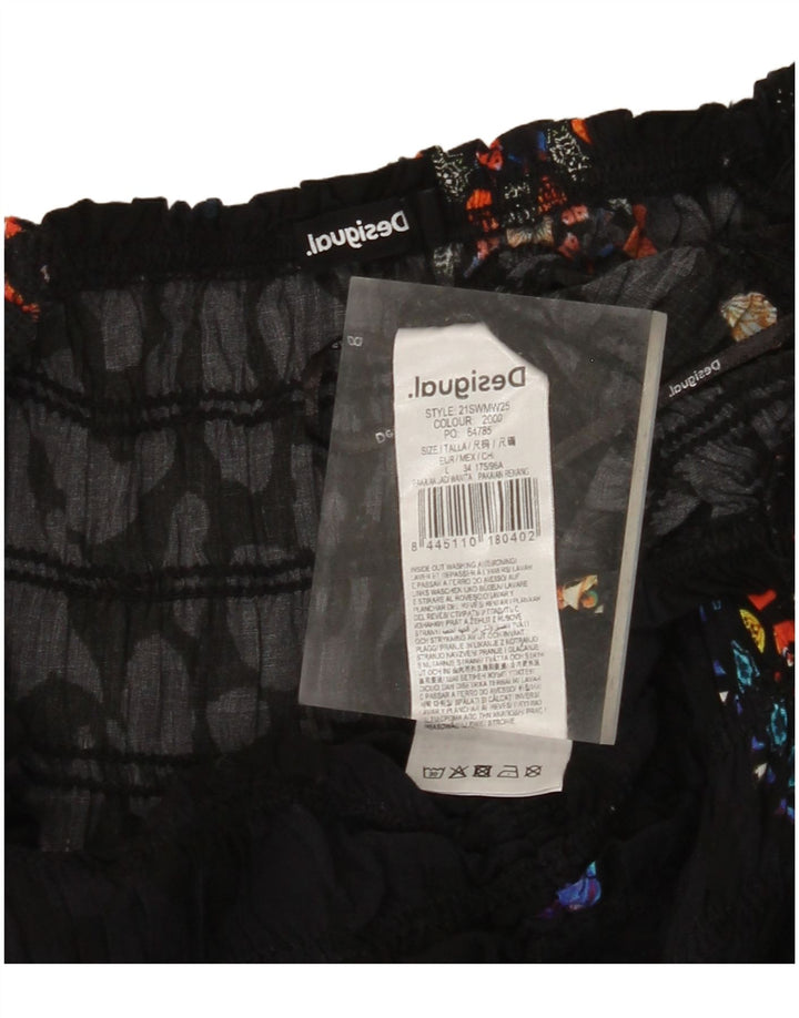 DESIGUAL Mono gráfico sin mangas para mujer UK 44 Grande Negro Floral