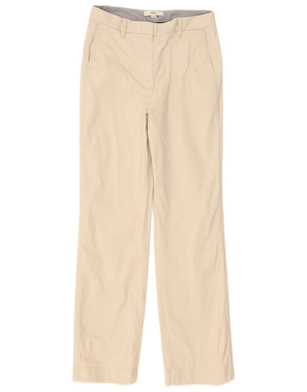 Marks & Spencer Pantalones chinos rectos para mujer UK 10 Small W30 L32 Beige
