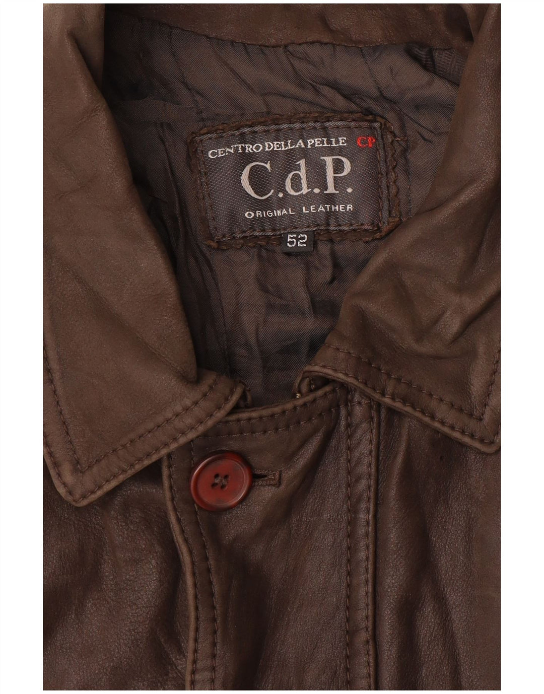 VINTAGE Chaqueta de cuero para hombre IT 52 XL Cuero marrón
