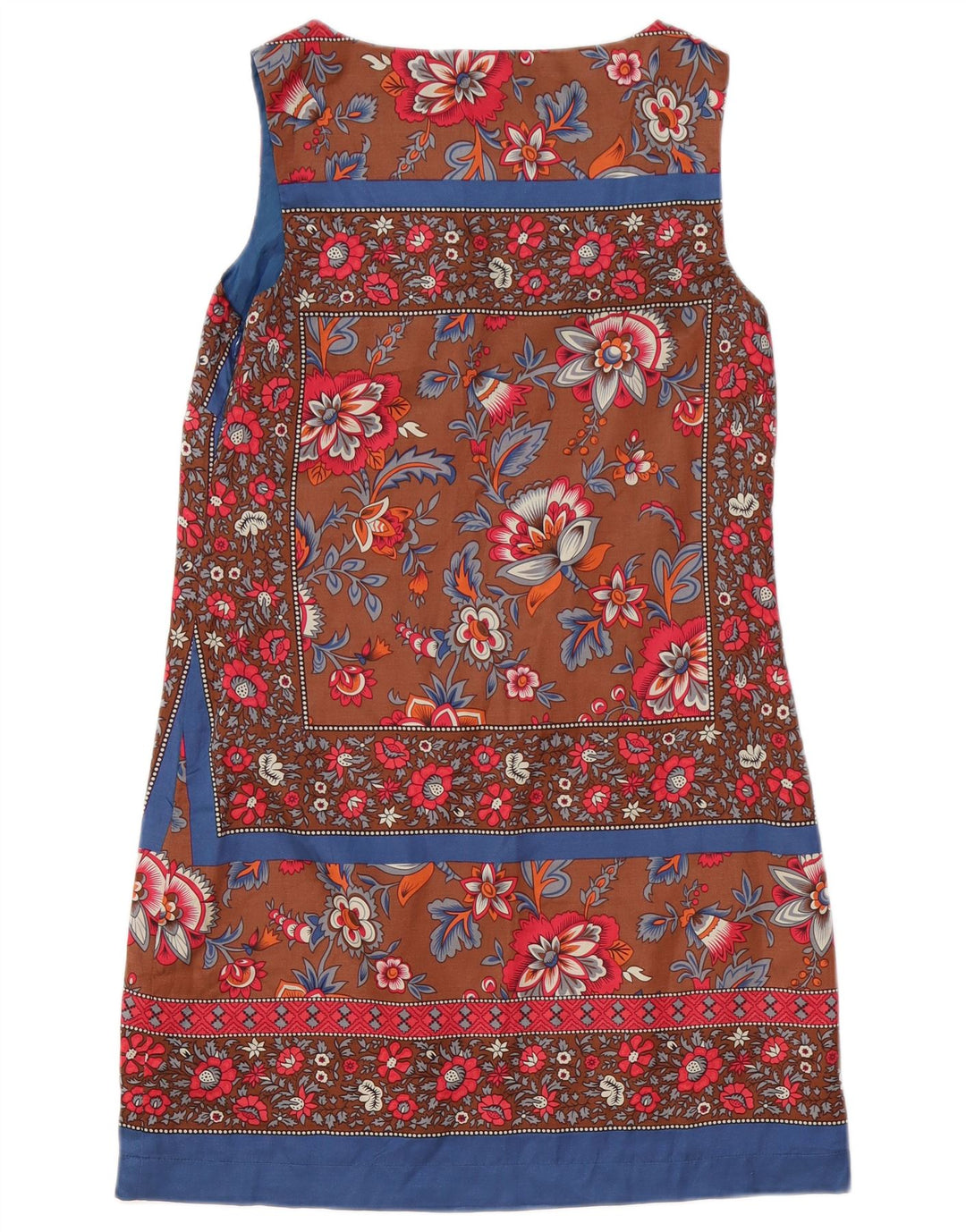 MONSOON Vestido recto sin mangas para mujer UK 10 Small Marrón Floral Poliéster