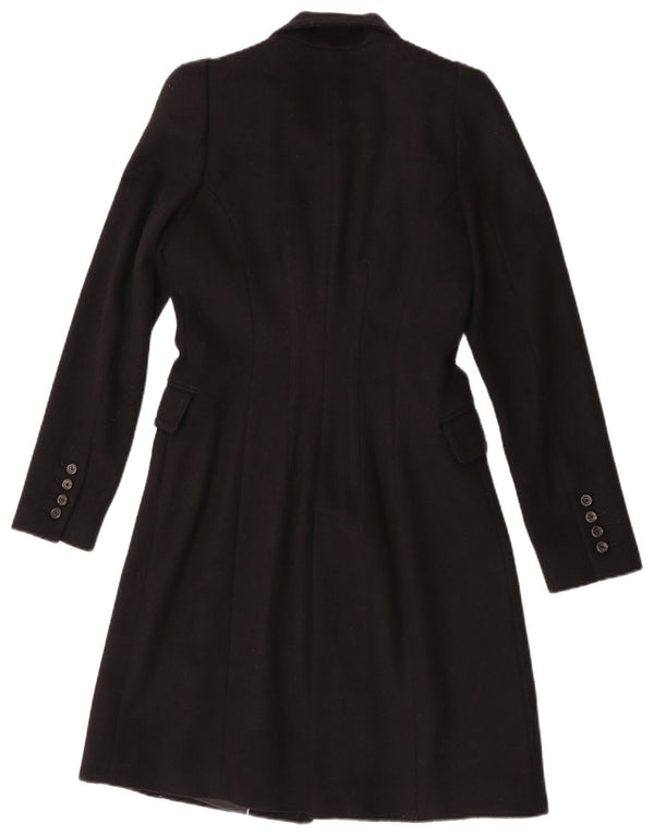 Zara Mujer Abrigo Cruzado UK 10 Small Lana Negra