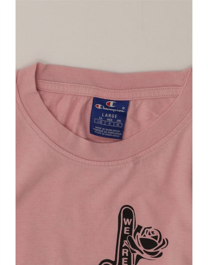 Champion Camiseta gráfica para mujer Top UK 44 Large Pink