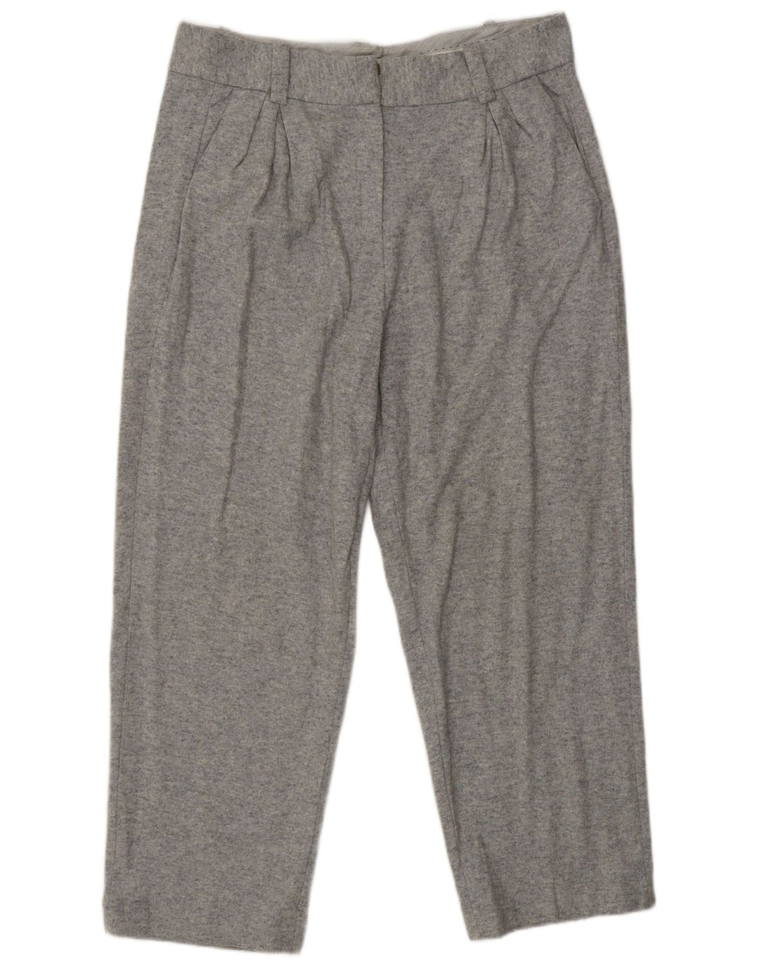 MASSIMO DUTTI Pantalones cortos con pinzas para mujer EU 42 Large W32 L25 Gris