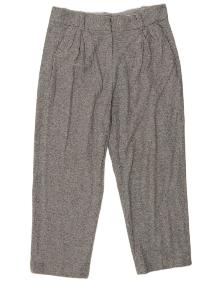 MASSIMO DUTTI Pantalones cortos con pinzas para mujer EU 42 Large W32 L25 Gris