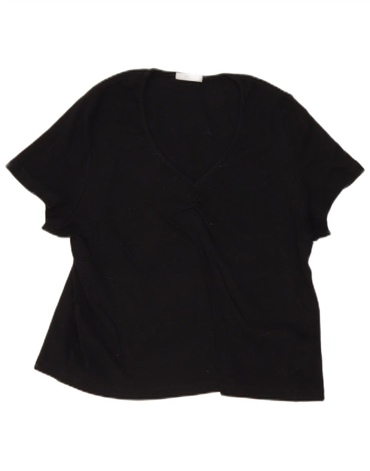Marks & Spencer Blusa para Mujer Top UK 22 3XL Algodón Negro