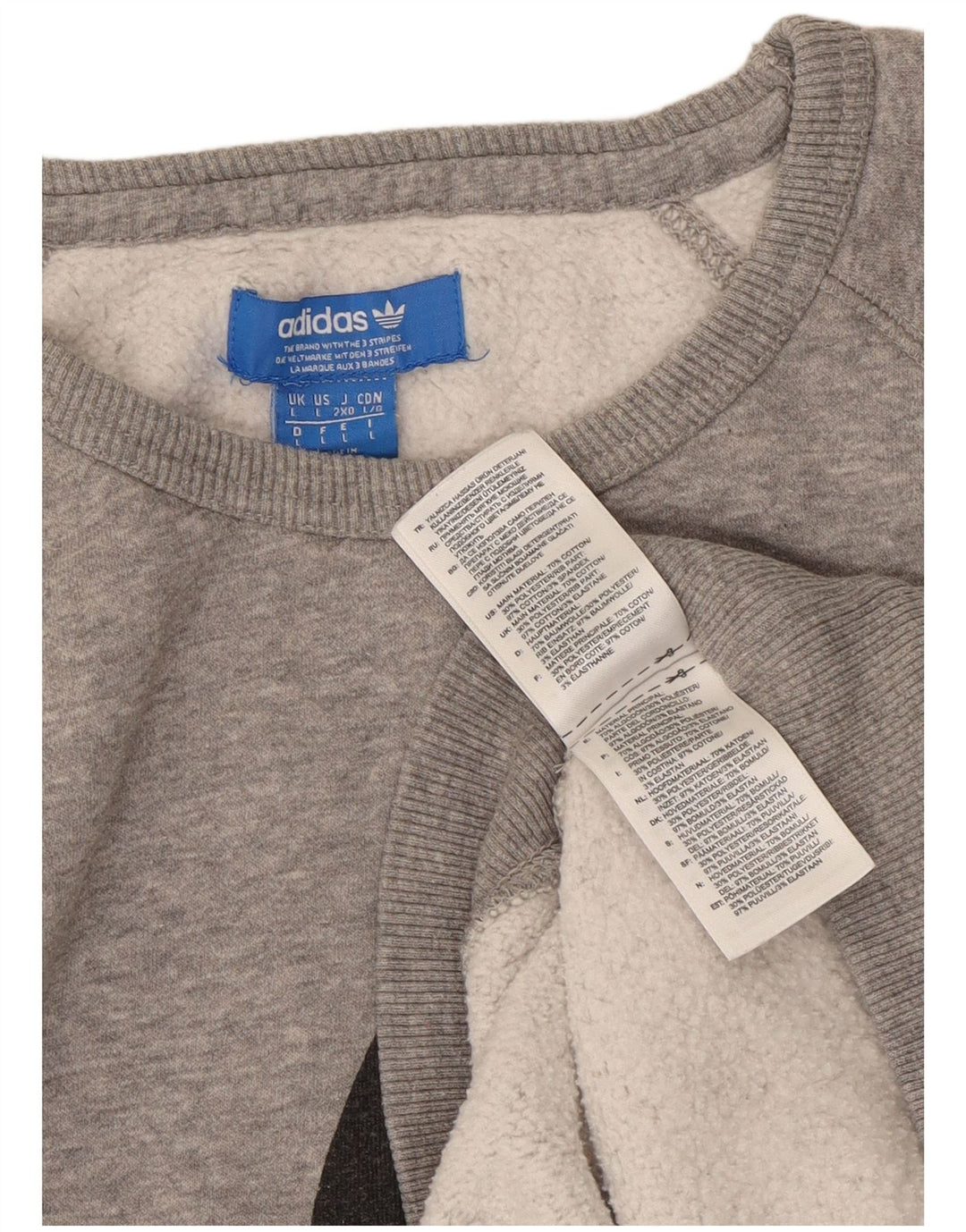 ADIDAS Sudadera con gráfico para hombre Jersey de algodón moteado gris grande