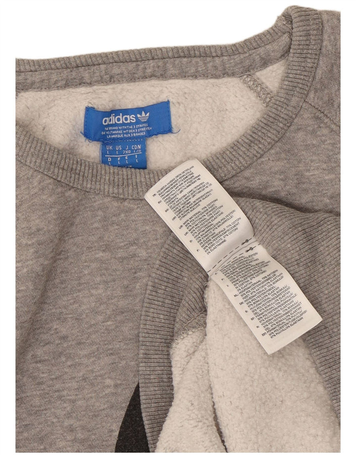 ADIDAS Sudadera con gráfico para hombre Jersey de algodón moteado gris grande