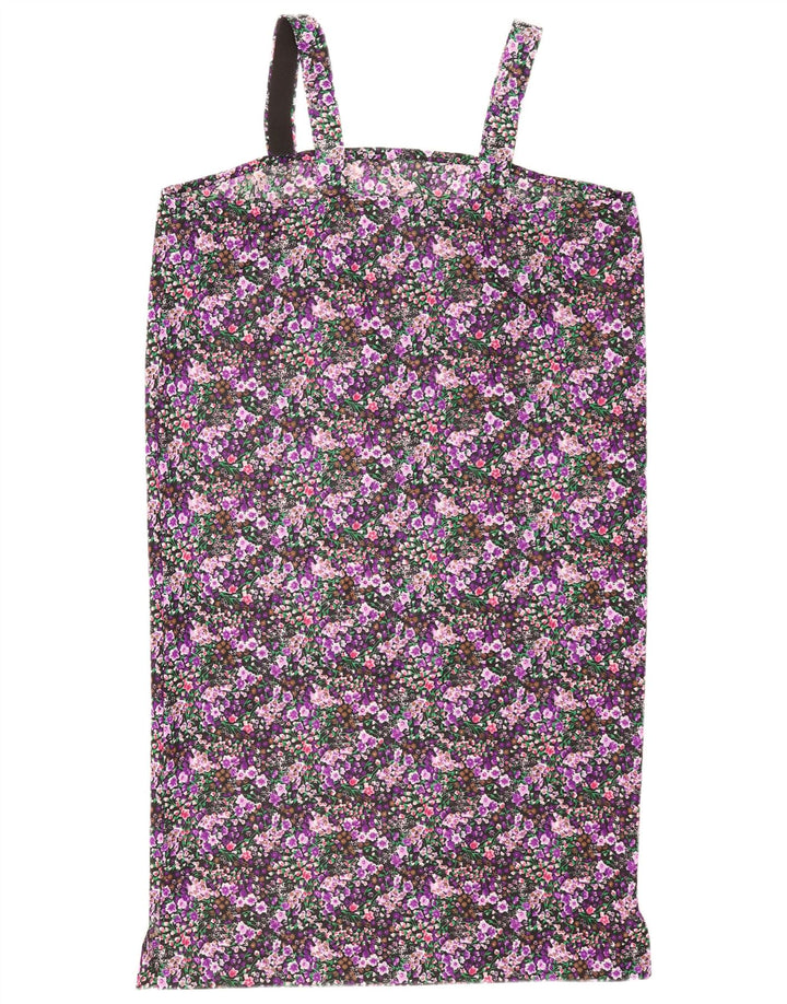 Vintage mujer Sundress Reino Unido 14 grande multicolor floral