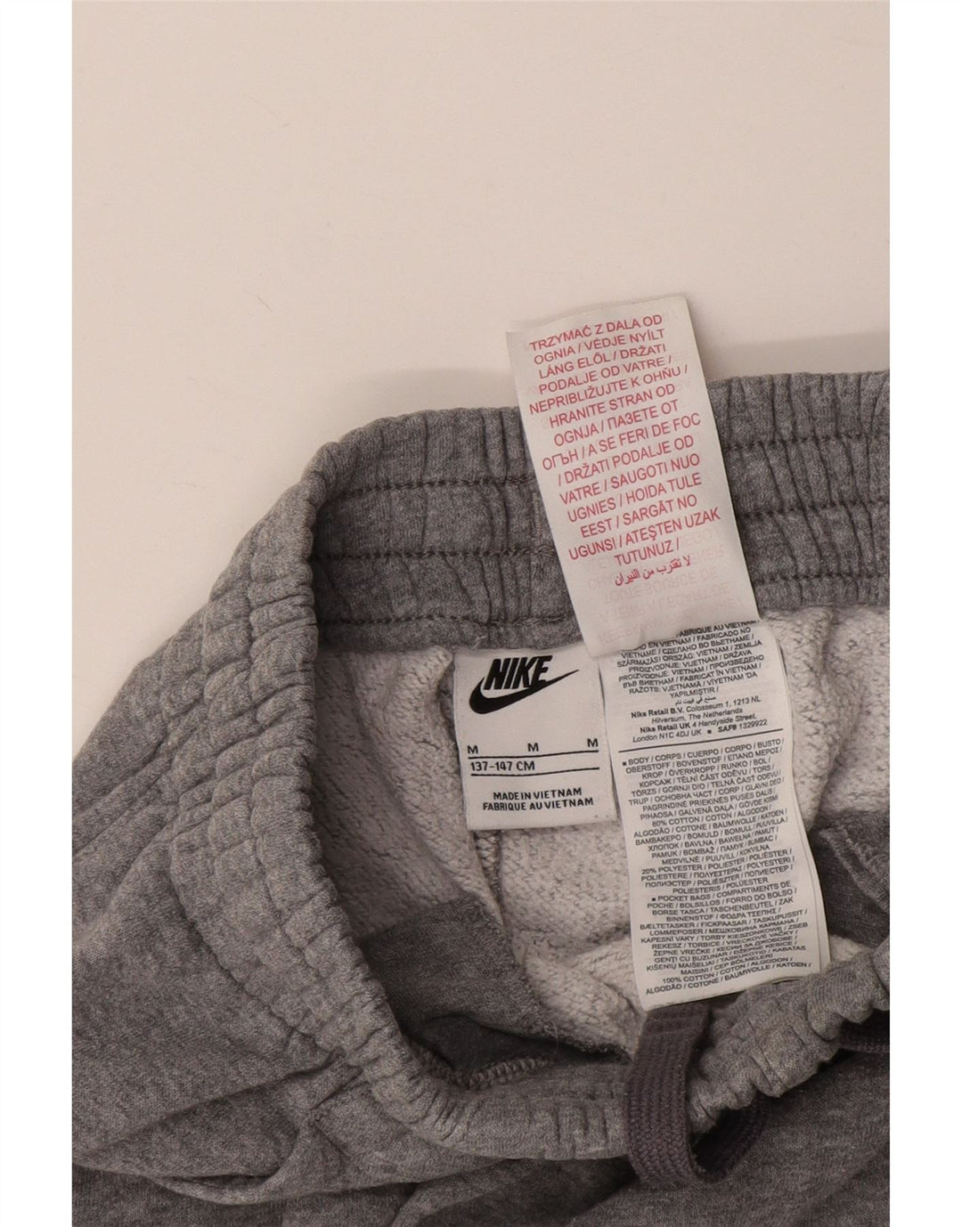 NIKE Pantalones de chándal para niño Joggers 10-11 años Gris Medio Algodón