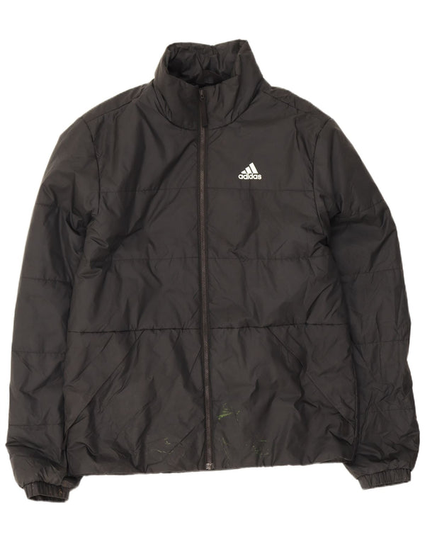 Adidas Mens Padded Jacket UK 36 Small Black Polyester