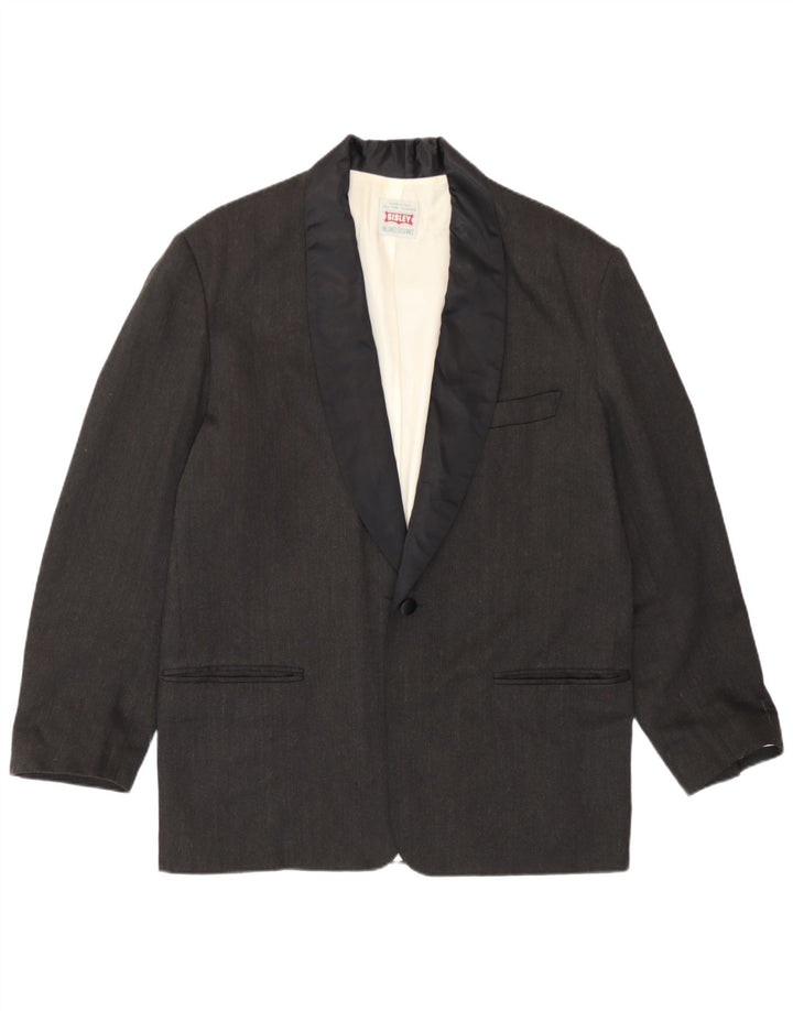 Sisley Chaqueta tipo blazer con 1 botón para hombre UK 38 Poliéster gris medio