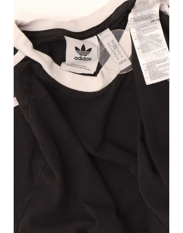 Adidas Hombre Top Manga Larga Algodón Colorblock Medio Negro