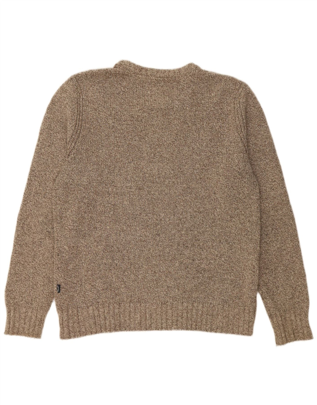 Jersey de hombre con cuello redondo de lana moteada en gris medio de Fat Face