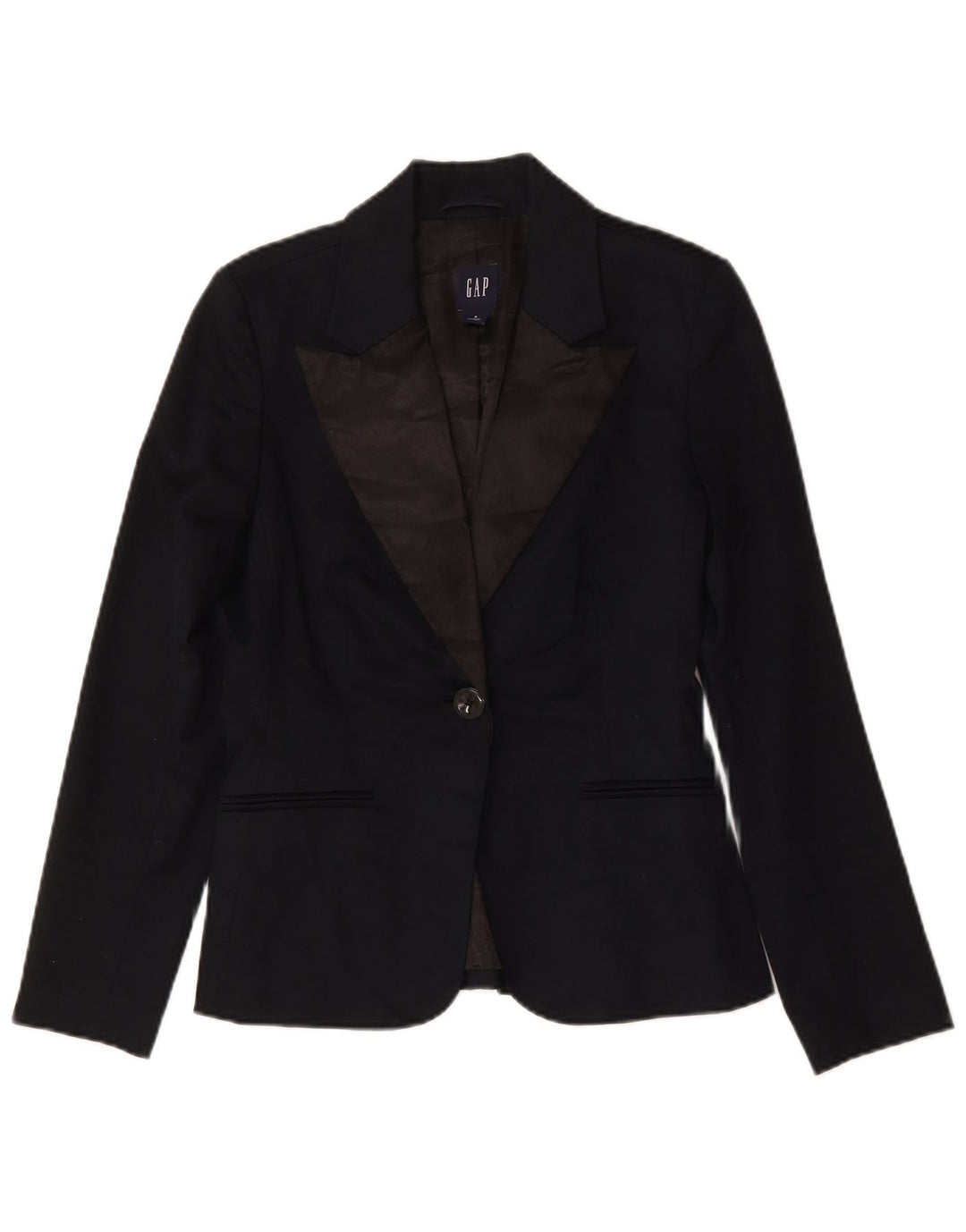 Gap Chaqueta Blazer de 1 Botón para Mujer US 6 Mediana Azul Marino Algodón