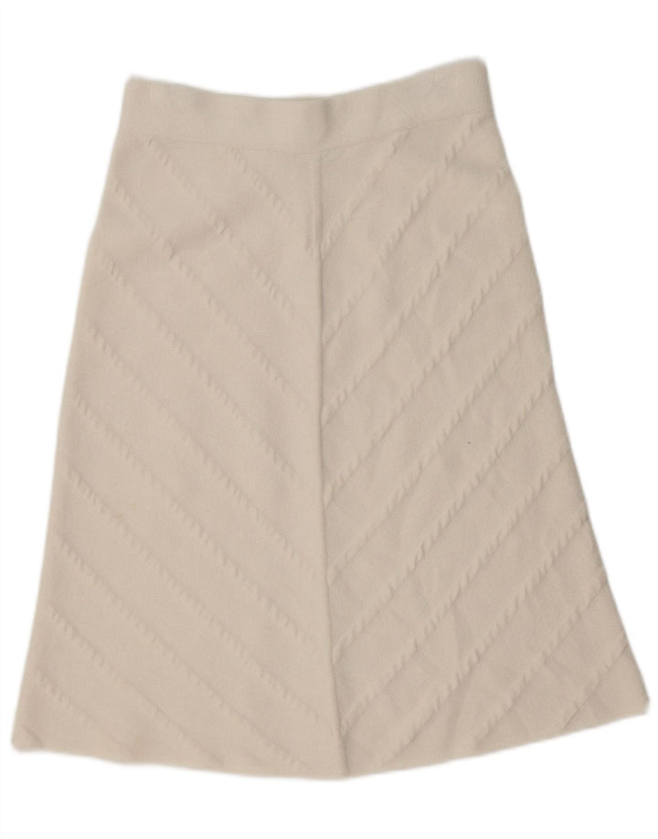Zara Falda Acampanada De Punto Mediana W28 Blanco Roto