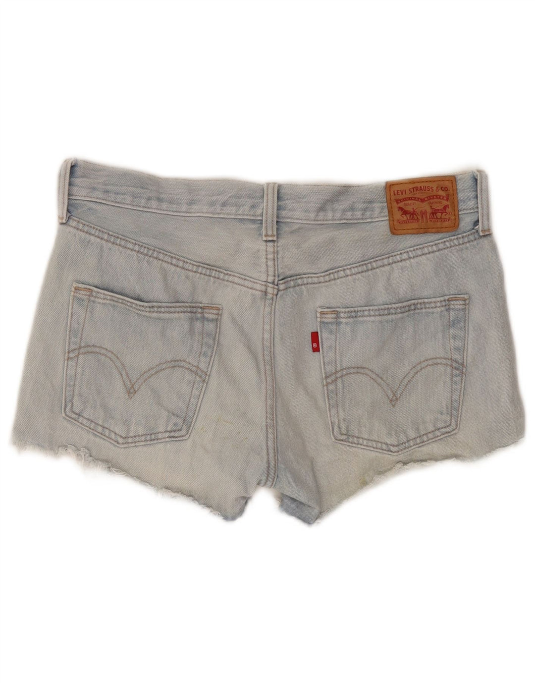 LEVI'S Mujer 501 Shorts De Mezclilla W27 Pequeño Algodón Azul