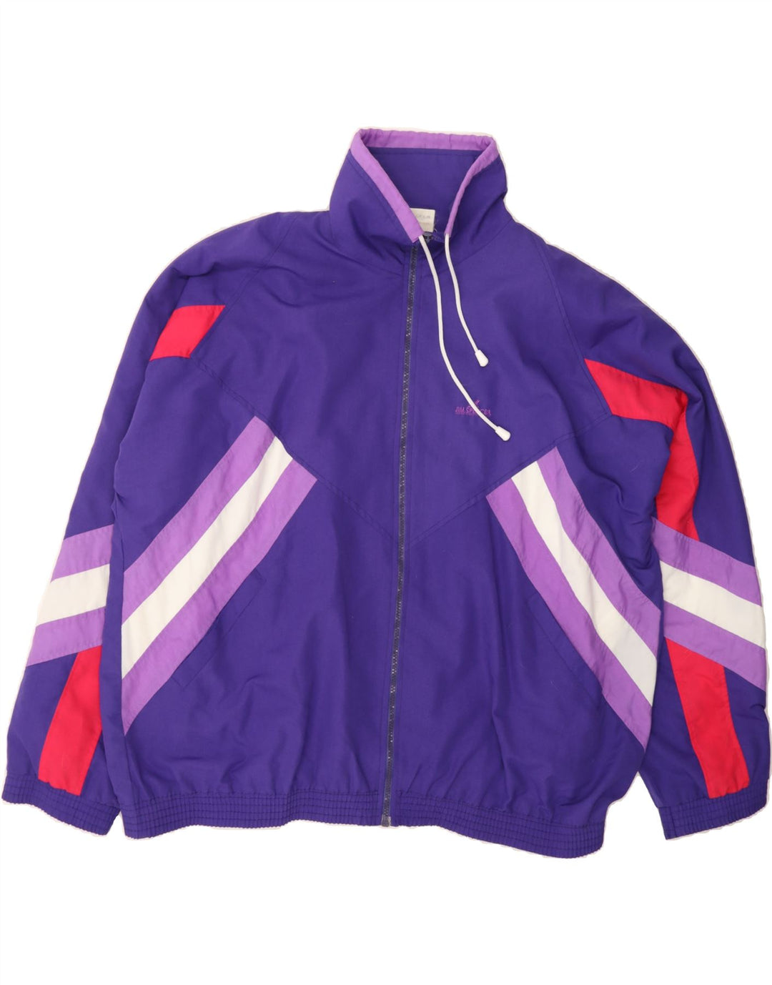 MAGIC Mens Tracksuit Top Jacket 2XL Purple Colourblock Polyester Vintage Magic and Second-Hand Magic from Messina Hembry 