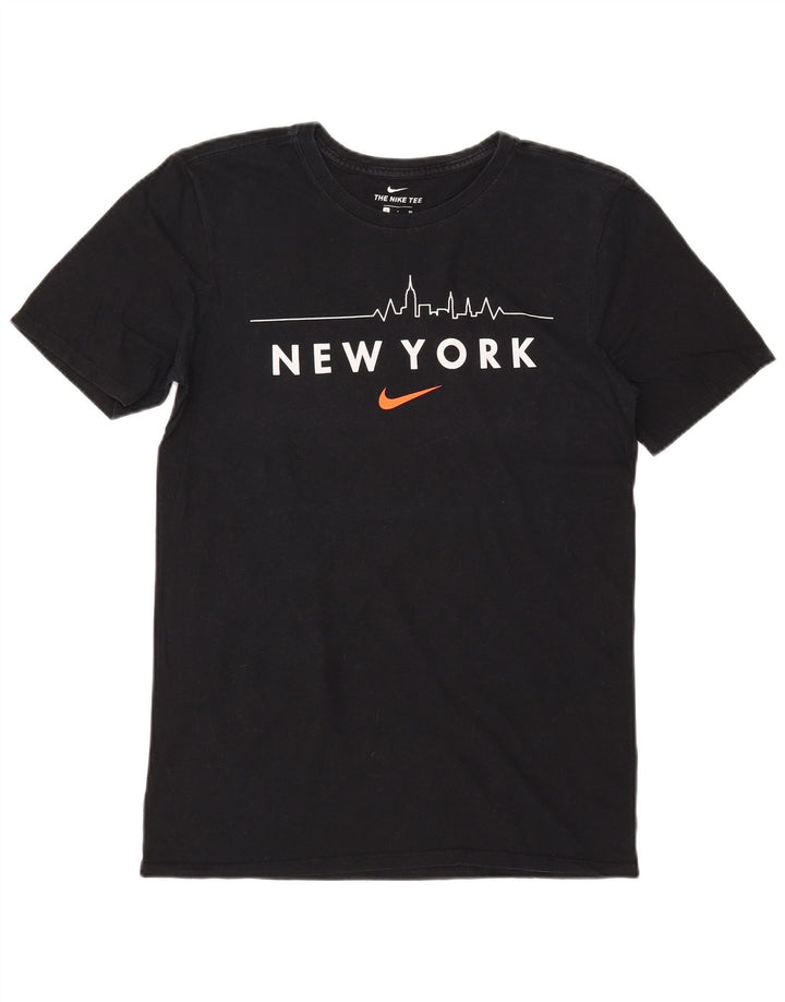 NIKE Camiseta gráfica de corte atlético para hombre, talla pequeña, color negro