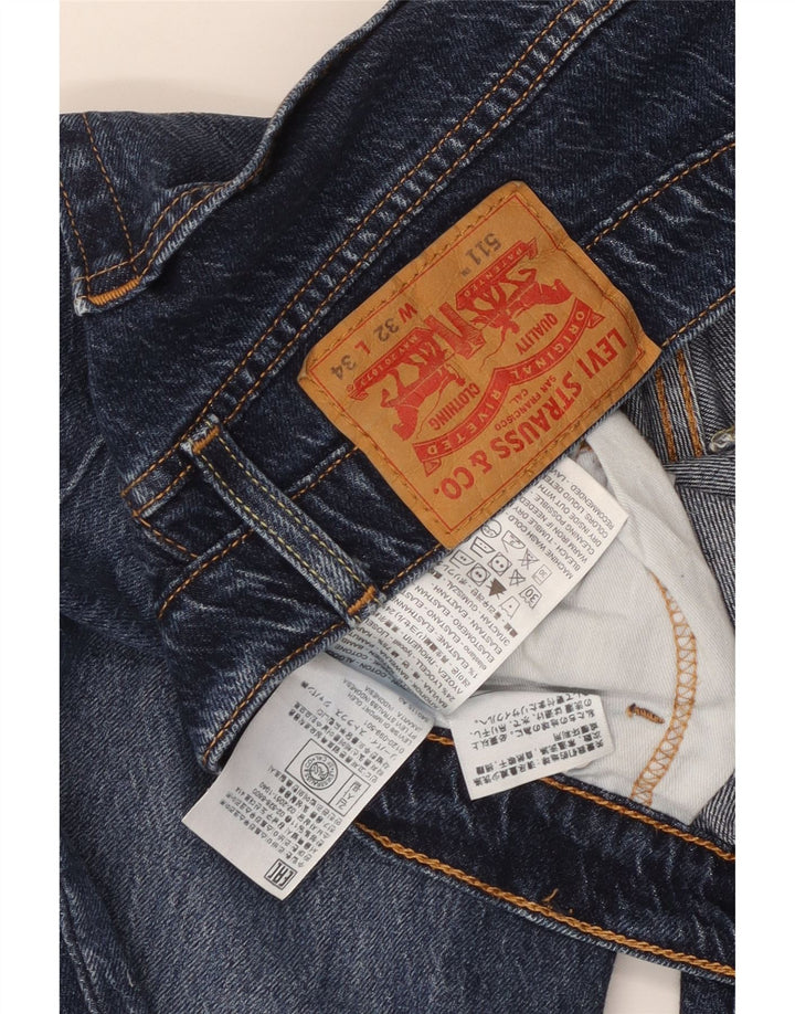 LEVI'S Mens 511 Slim Jeans W32 L34 Algodón Azul