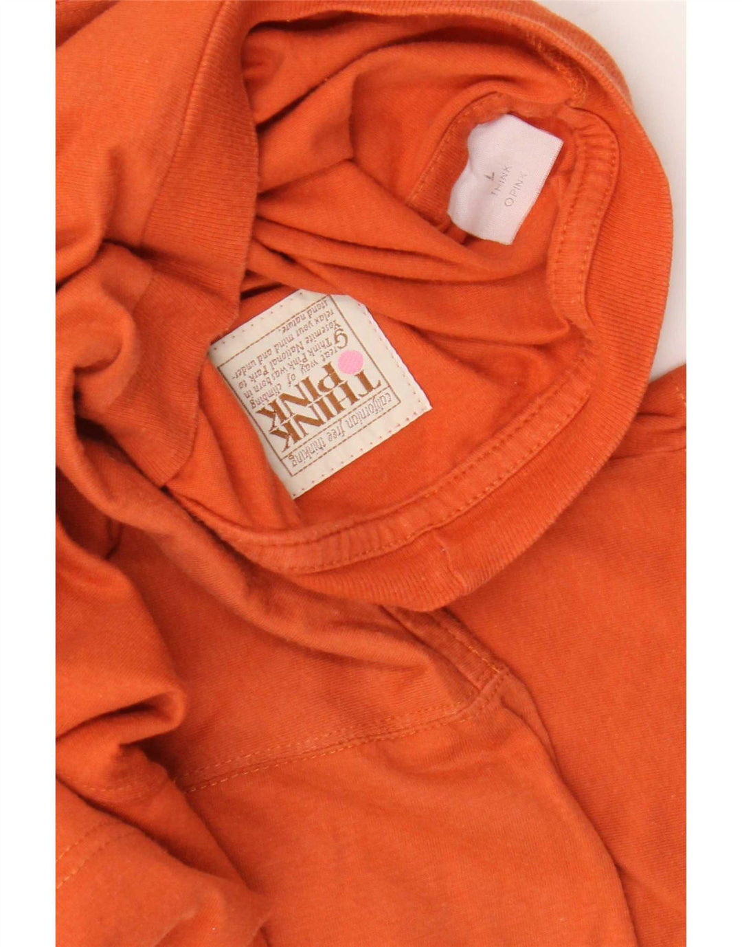 Think Pink - Camiseta para hombre, talla grande, color naranja, algodón