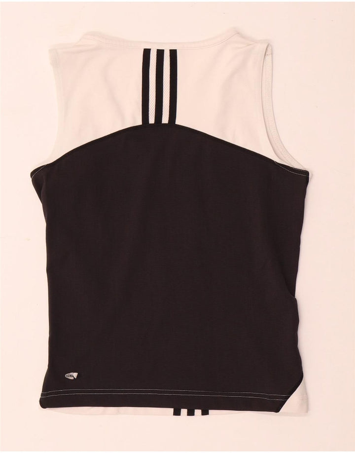 Adidas Camiseta sin mangas para mujer UK 12 Medium White Colourblock
