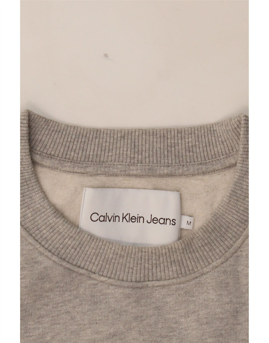 CALVIN KLEIN JEANS Mens Graphic Sweatshirt Jumper Medium Grey Cotton Vintage Calvin Klein Jeans and Second-Hand Calvin Klein Jeans from Messina Hembry 