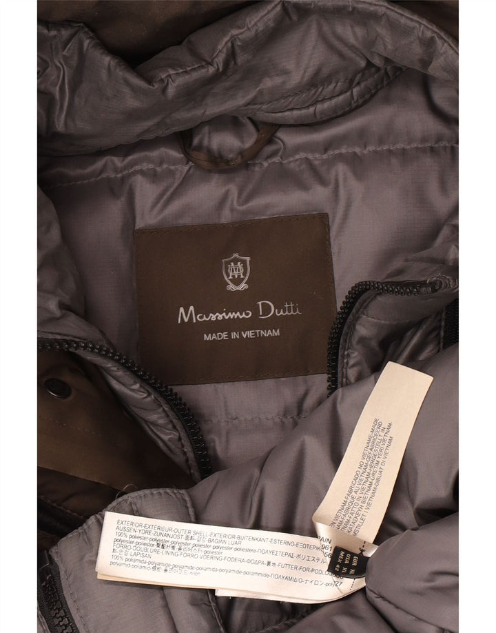 Massimo Dutti Chaqueta Acolchada Hombre UK 42 XL Marrón Poliéster