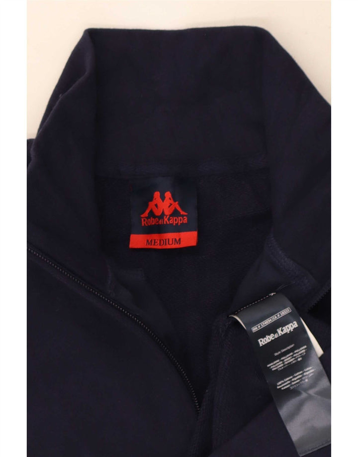 Kappa Hombre Graphic Zip Neck Sudadera Jumper Medium Azul Marino Algodón