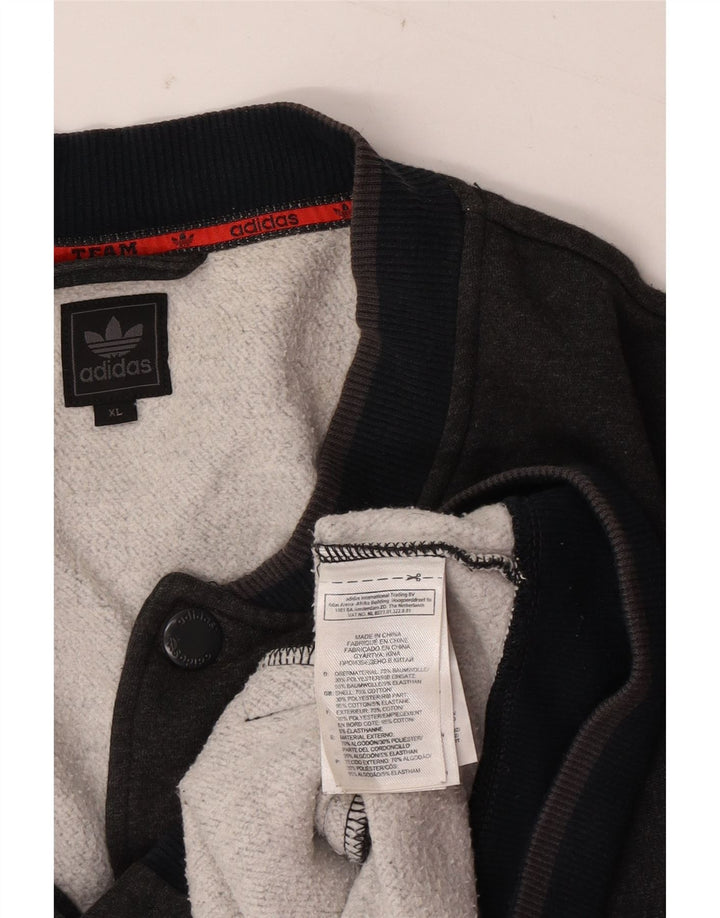 Adidas Hombre Chándal Top Chaqueta XL Gris Algodón