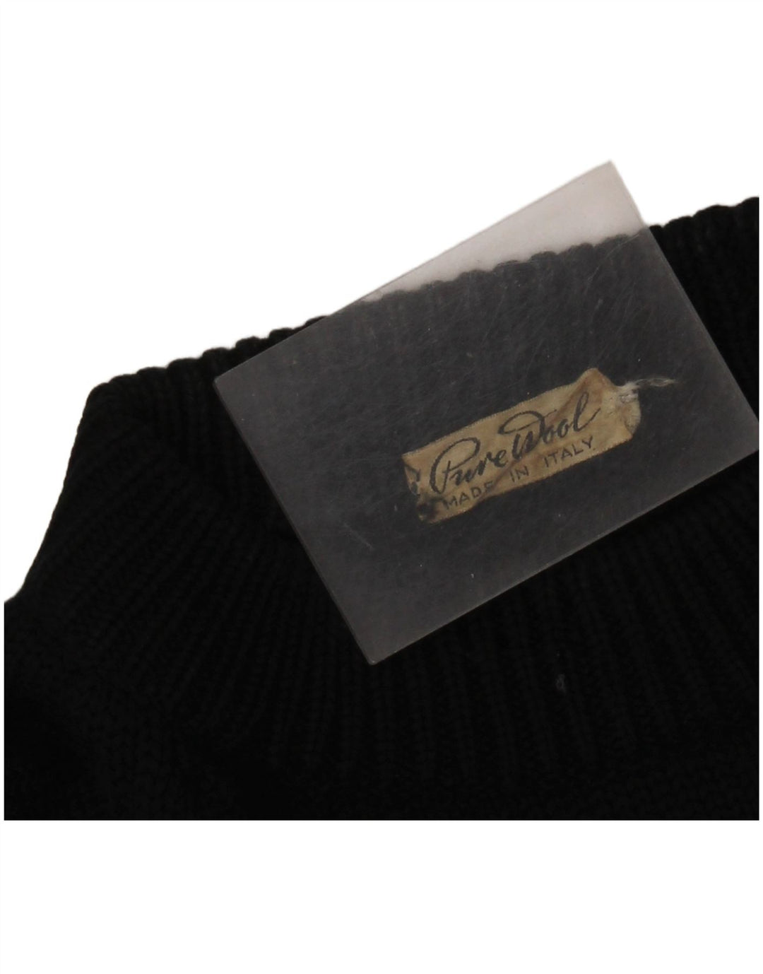 Vintage hombres tortuga cuello jumper suéter medio negro Fair Isle Navidad