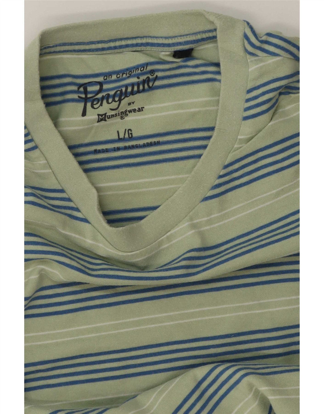 Penguin - Camiseta para hombre, talla grande, color verde a rayas