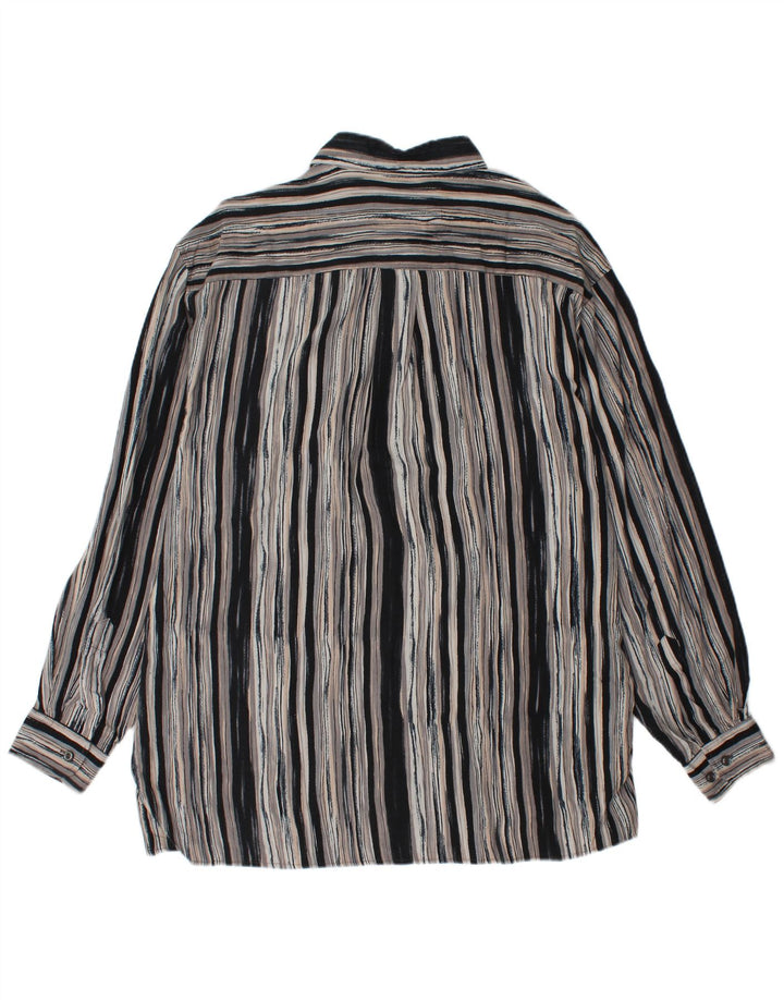 UMBERTO ROSETTI Camisa sobrecamisa para hombre Talla 15 1/2 Rayas grises medianas