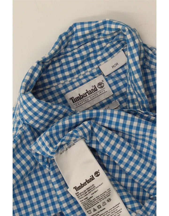 Camisa Timberland Hombre Regular Fit Algodón A Cuadros Azul Medio