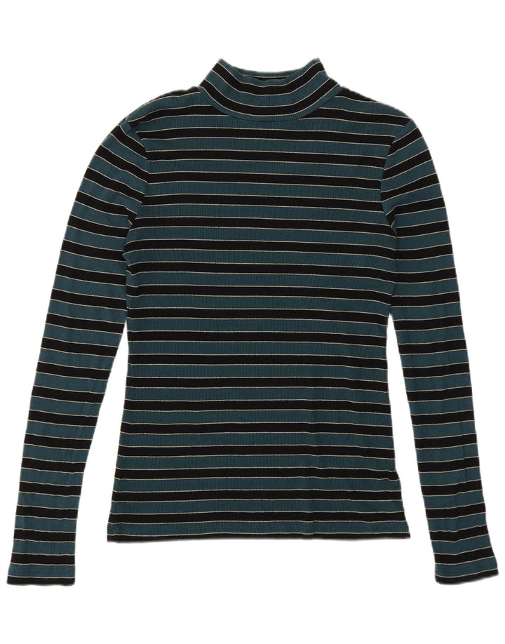 Suéter tipo jersey con cuello alto para mujer de Fat Face, talla 40, color verde medio, a rayas