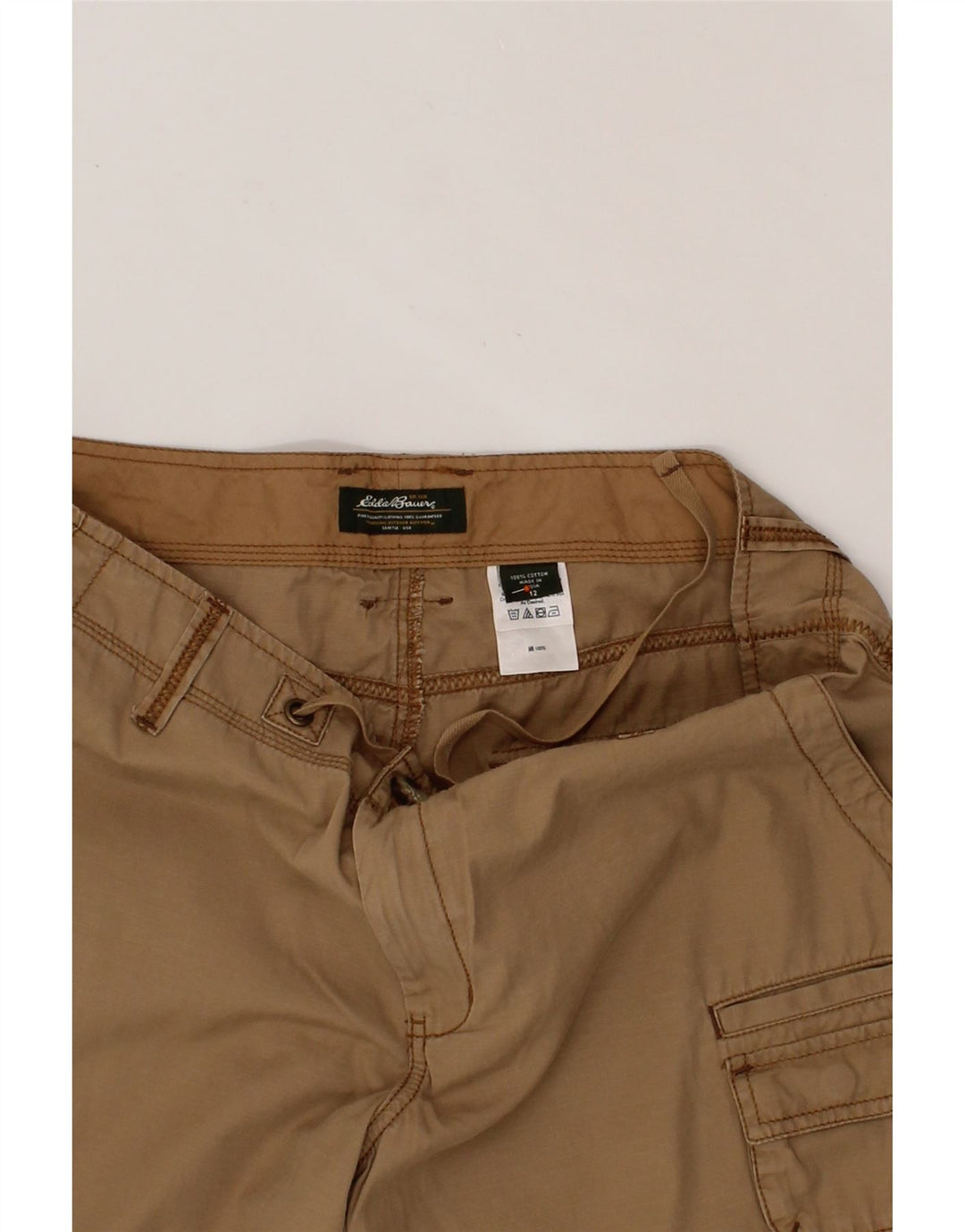EDDIE BAUER Womens Cargo Shorts US 12 Large W34  Beige Cotton Vintage Eddie Bauer and Second-Hand Eddie Bauer from Messina Hembry 