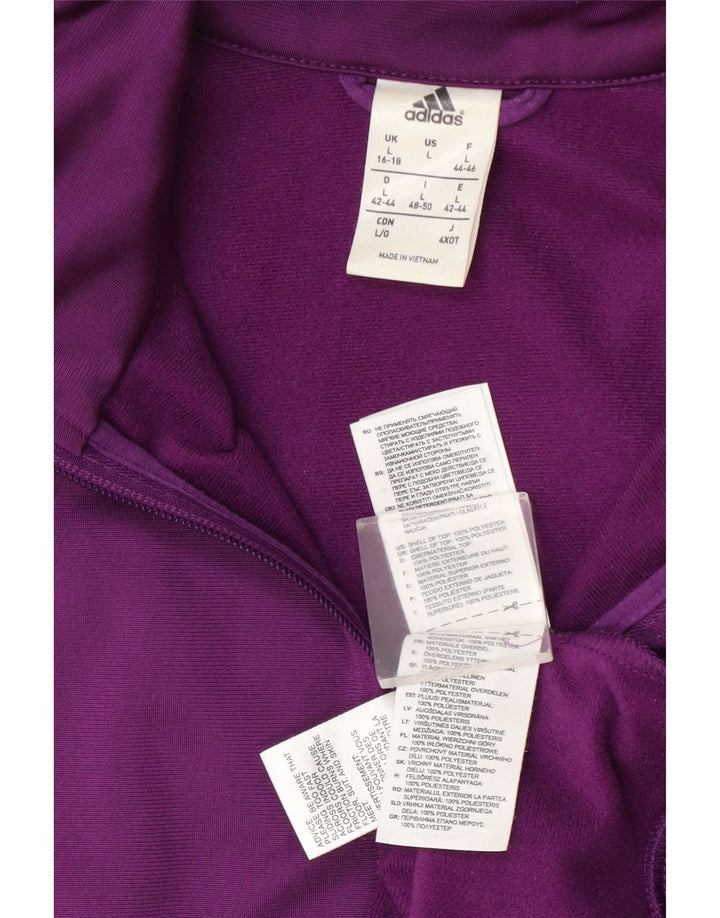 Adidas Mujer Chándal Top Chaqueta UK 40/40 Grande Púrpura Poliéster