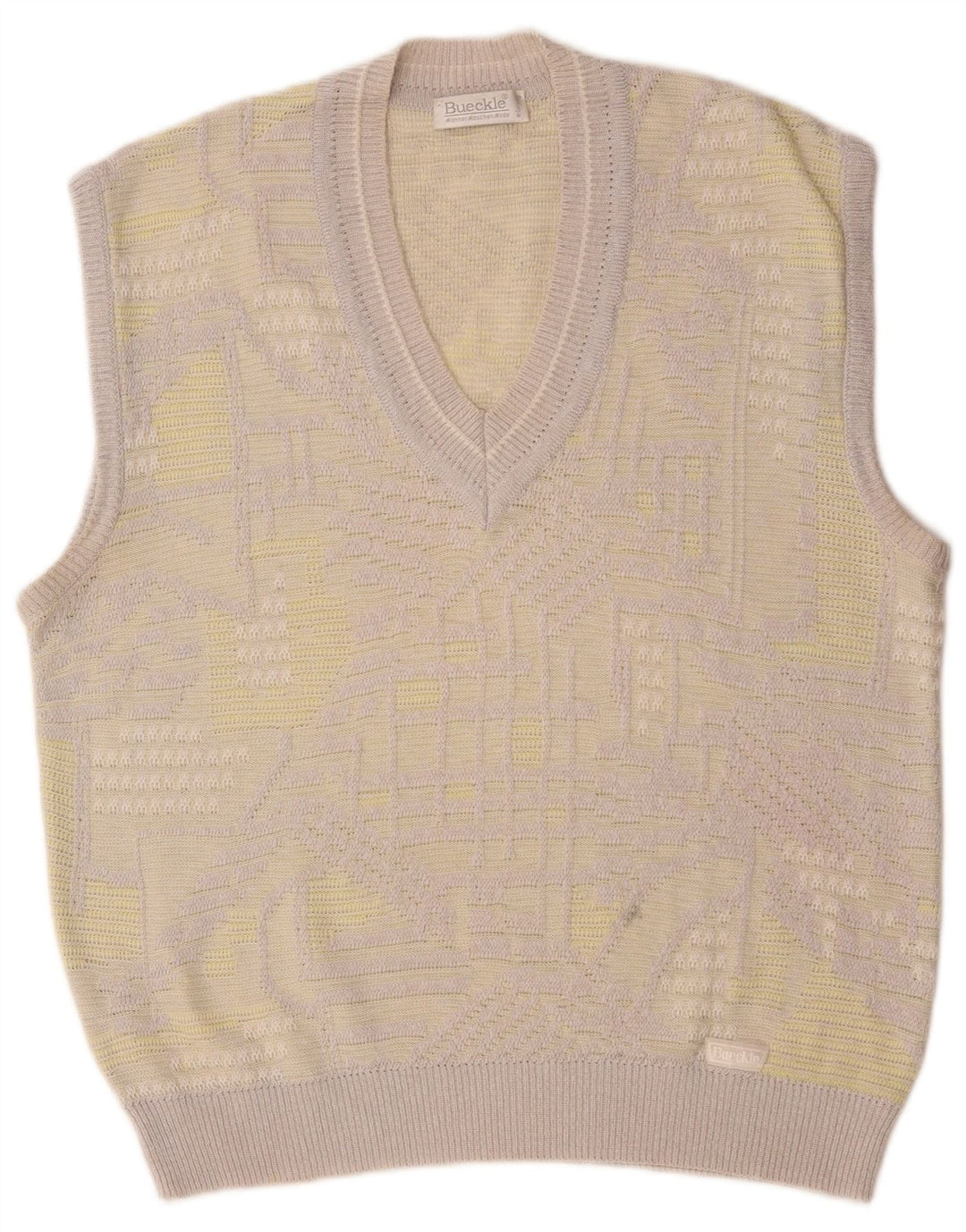 Bueckle Chaleco para hombre Camiseta sin mangas Grande Gris Geométrico