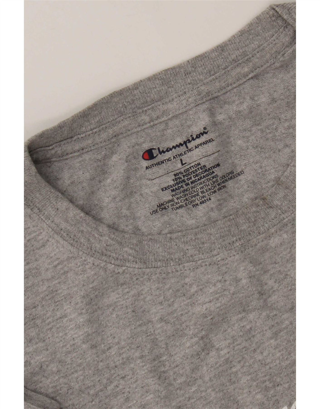Champion Camiseta Gráfica Para Hombre Top Grande De Algodón Gris