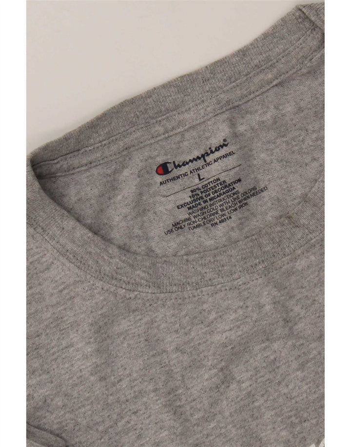 Champion Camiseta Gráfica Para Hombre Top Grande De Algodón Gris