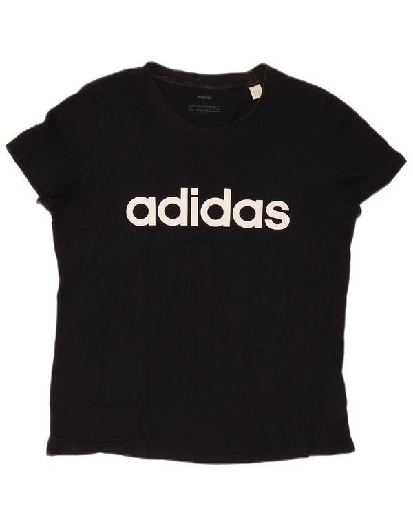 Adidas Camiseta gráfica para mujer Top UK 16/18 Grande Negro Algodón