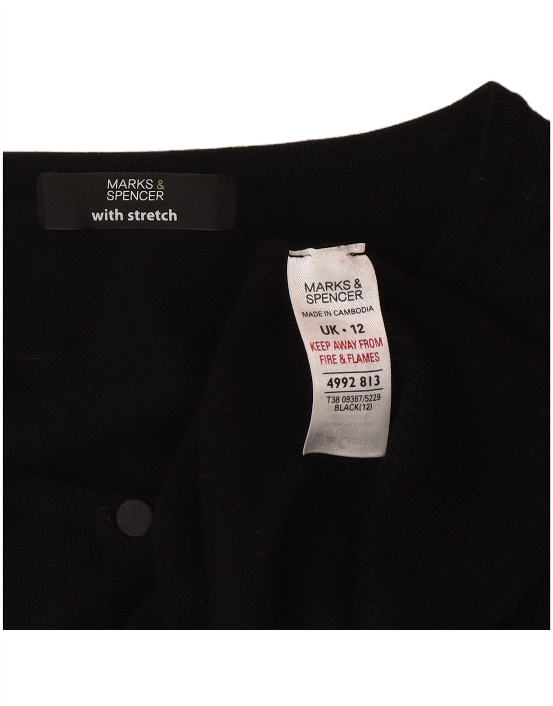 Marks & Spencer - Cárdigan para mujer, talla 40, viscosa negra mediana