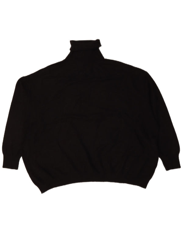 Zara Jersey oversize con cuello vuelto para mujer, talla M, viscosa negra, Reino Unido 44