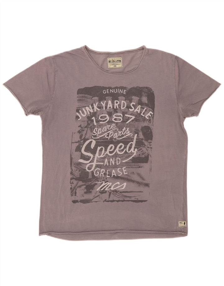 Marlboro Classics - Camiseta gráfica para hombre, talla grande, color gris