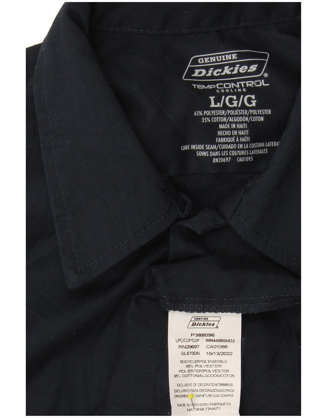 DICKIES Camisa genuina para hombre Grande Poliéster azul marino