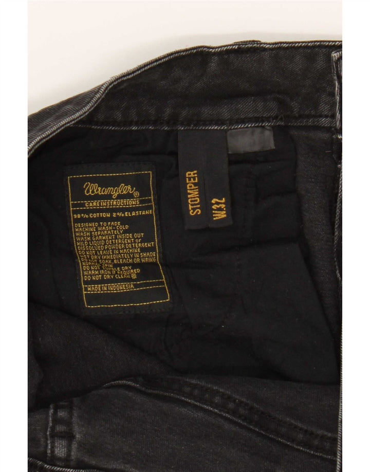 Wrangler Hombres Stompers Slim Jeans W32 L30 Algodón Negro