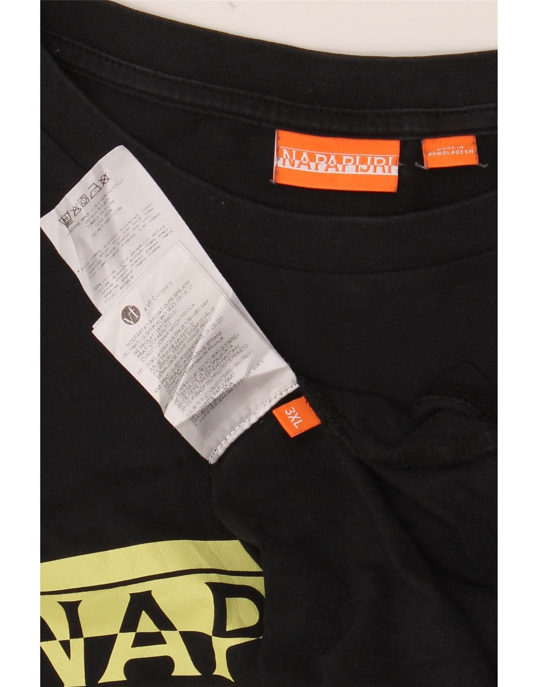 NAPAPIJRI Top gráfico para hombre manga larga 3XL Algodón negro