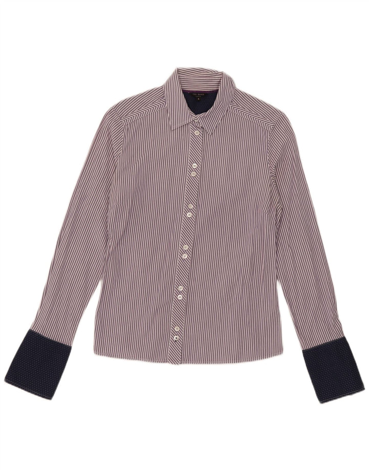 Ted Baker - Camisa para mujer, talla 4, grande, color morado a rayas