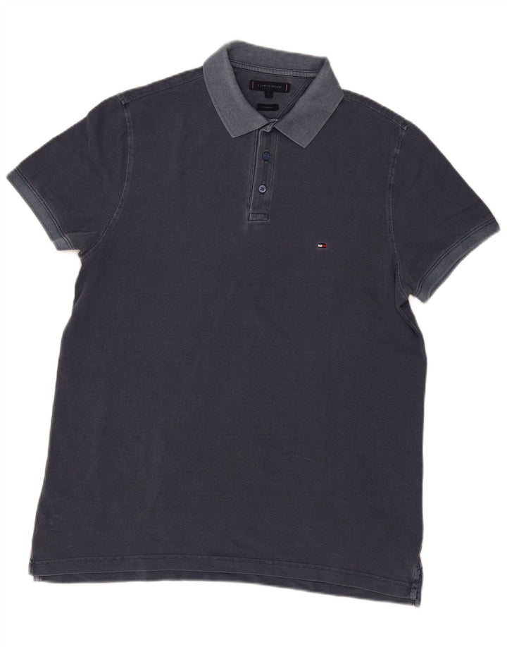 Tommy Hilfiger Polo de ajuste regular para hombre, talla grande, azul marino