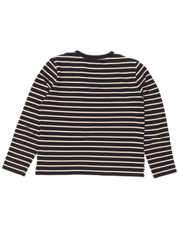 Superdry Top extragrande de manga larga para mujer UK 40 Small Azul marino a rayas