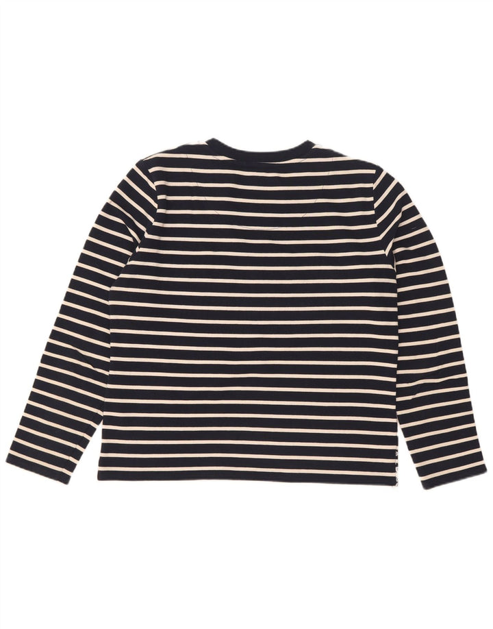 Superdry Top extragrande de manga larga para mujer UK 40 Small Azul marino a rayas
